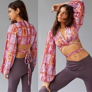 Urban Outfitters "Florentina" wrap festival BOHO top